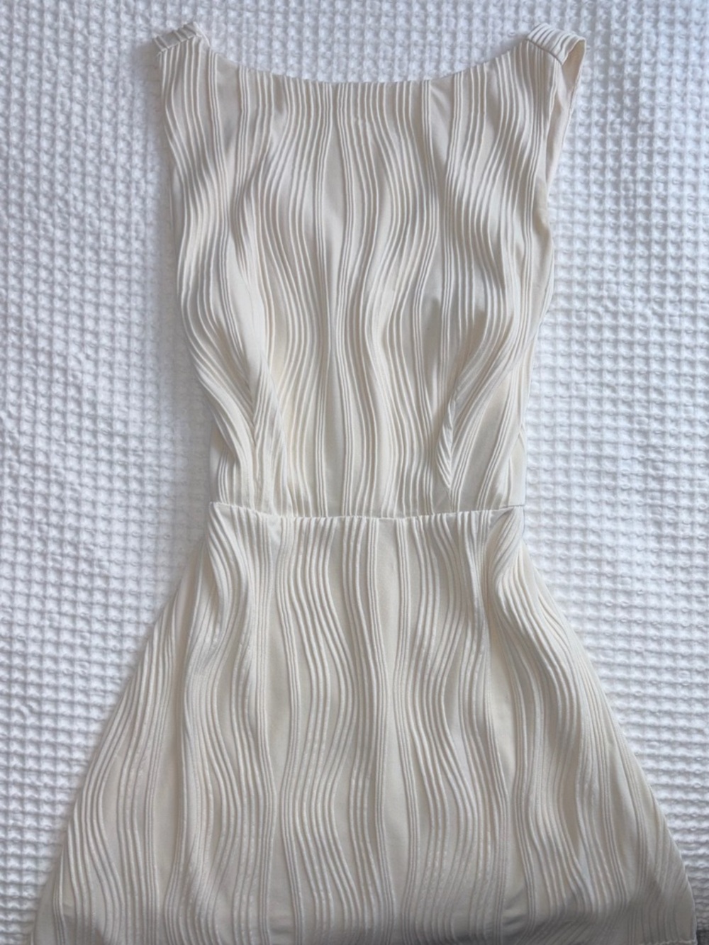 Elegant Cream Textured Dress